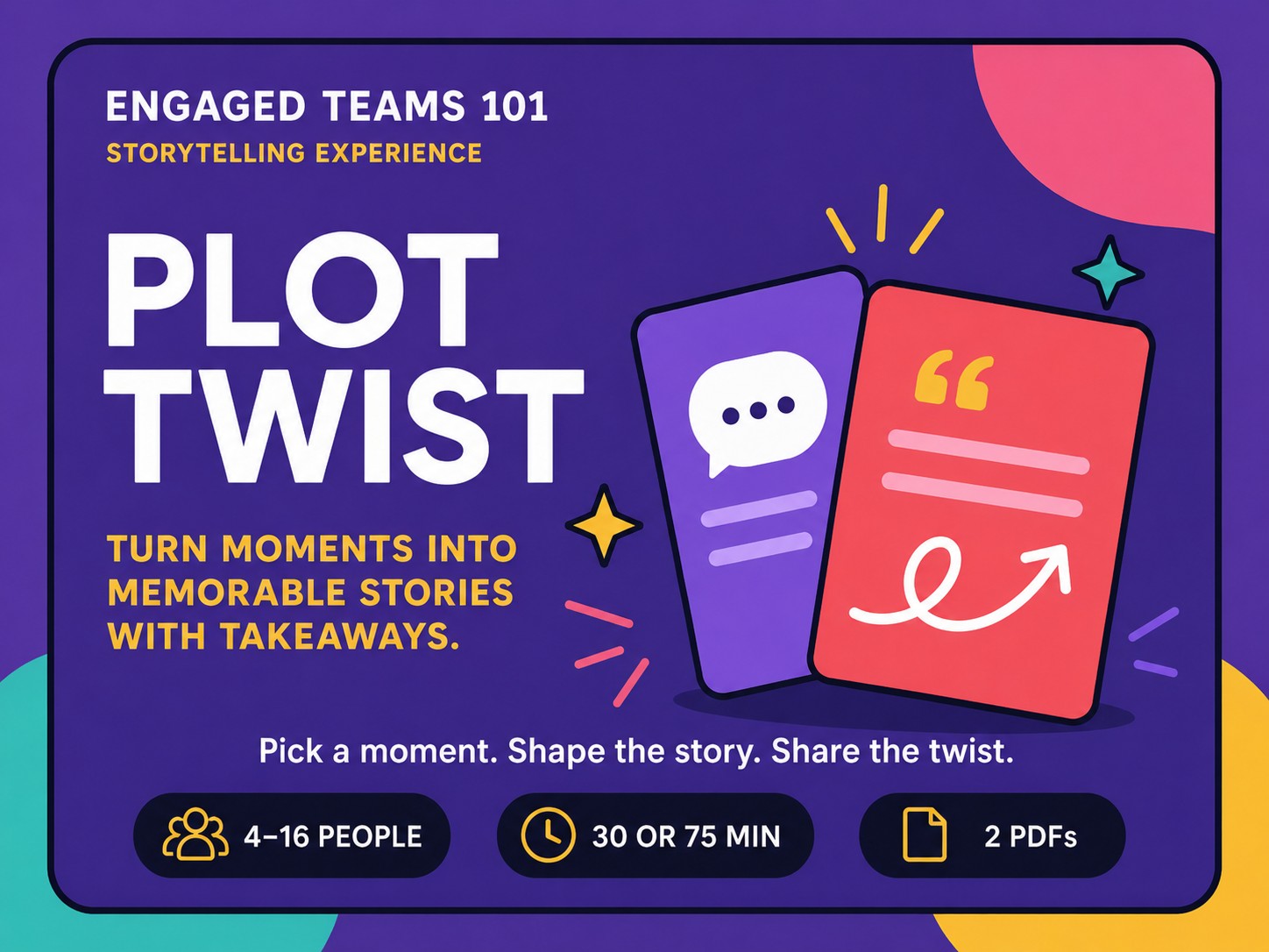 Plot Twist workplace storytelling experience by Engaged Teams 101