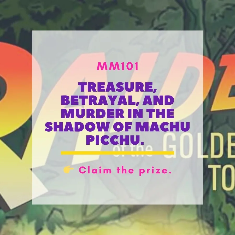 Raiders of the Golden Incan Tombs printable murder mystery game cover